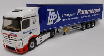 ELI116547 - MERCEDES BENZ Actros 2 Sreamspace 1845 4x2 avec remorque bachée Tautliner transport Pommereul