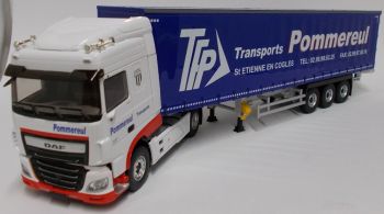 ELI116548 - DAF XF Euro Turbo 6 480 Space Cab 4x2 avec remorque bachée Tautliner transport Pommereul