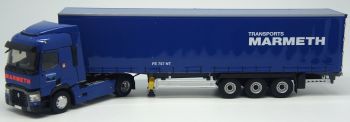 ELI116624 - RENAULT T 4x2 et remorque bachée Tautliner transport Marmeth
