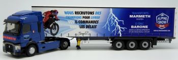 ELI116625 - RENAULT T 4x2 et remorque bachée Tautliner transport Marmeth Alpine Snow Bike