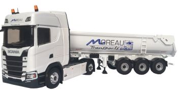 ELI116627 - SCANIA S450 4x2 et remorque benne basculante transport Moreau
