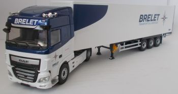 ELI116758 - DAF XF Space Cab MY 2017 4x2 et remorque caisse rigide transports Brelet