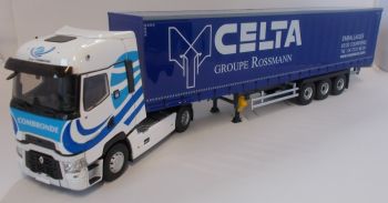 ELI116840 - RENAULT T Hight 4x2 et remorque Tautliner Celta Transports COMBRONDE
