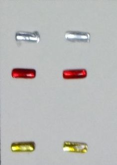 2 Pastilles De Phare Rectangle rouge 1x3mm