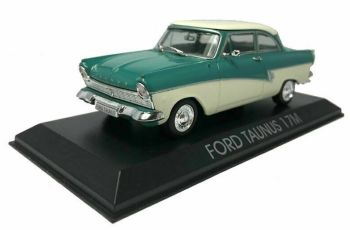 MAGLCFORDTAUNUS - FORD Taunus 1957 2 portes verte et blanche vendue sous blister