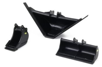 Set de 3 Godets BMC - d'exclavation ,de nivellement et tropézoïdal avec ailes