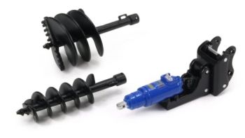 GF75 - Attache avec deux tarières Auger Torque 65000 - pour pelle de 25 à 50 Tonnes