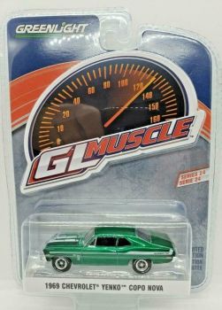 GREEN13290-AVERT - CHEVROLET Yenko Copo Nova 1969 verte Série GL Muscle vendue sous blister