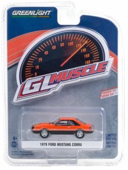 GREEN13290-C - FORD Mustang Cobra 1979 orange Série GL Muscle vendue sous blister