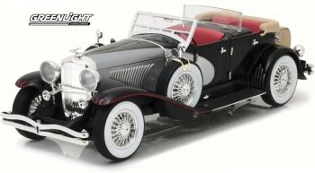 GREEN13504 - DUESENBERG II SJ 1934 cabriolet ouvert noire et gris