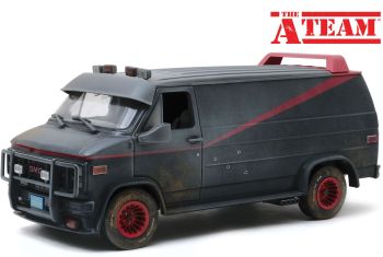 GREEN13567 - GMC Vandura 1983 l'Agence Tous Risques The A-Team (1983-1987) version salie et impactes de balles