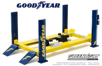 GREEN13581 - Pont élévateur 4 pieds GOODYEAR pour véhicule échelle 1/18 à assembler