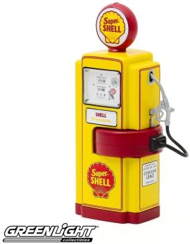 GREEN14080-A - Pompe à essence SUPER SHELL dimesions hauteur 10cm x largeur 3,5 cm x profondeur 2.5 cm