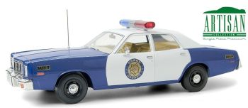GREEN19096 - PLYMOUTH Fury 1975 Osage County Sheriff bleue et blanche