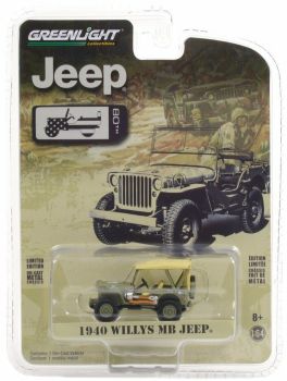 GREEN28060-A - JEEP Willys MB 1940 armée américaine spéciale 80 ans vendue sous blister