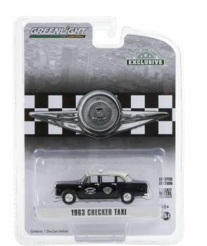 GREEN30207 - CHECKER MOTORS MARATHON A11 1963 taxi noir toit blanc vendue sous blister