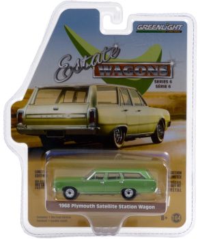 GREEN36010-B - PLYMOUTH Satellite Station Wagon break 1968 verte métallisée série Estate Wagons vendue sous blister