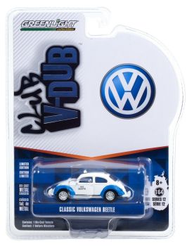 GREEN36020-F - VOLKSWAGEN Beetle Classic taxi blanc et bleu Série Club V-Dub vendue sous blister
