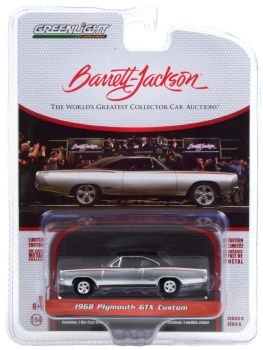 GREEN37220-A - PLYMOUTH GTX Custom 1968 grise et noire Barrett Jackson vendue sous blister