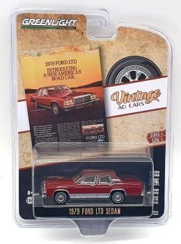 GREEN39060-C - FORD LTD Sedan 1979 rouge Série Vintage AD Car vendue sous blister