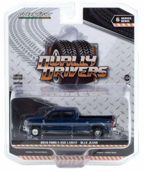 GREEN46060-F - FORD F-350 Lariat pick-up double cabine 2019 bleu métallisé Série Dually Drivers vendu sous blister