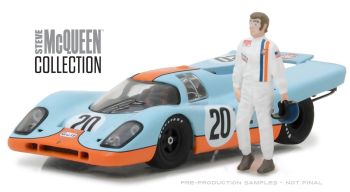 GREEN86435 - PORSCHE 917 K #20 GULF Steve McQuenn Collection avec figurine incluse