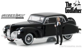 GREEN86552 - LINCOLN Continental 1941 noire du film The Godfather avec figurine Don Corleone incluse