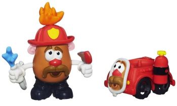 HASA4604 - Figurine Mr PATATE Pompier et sont véhicule