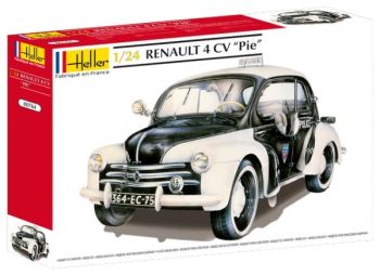 HEL80764 - RENAULT 4CV Pie police de Paris maquette à constuire et à peindre peinture et colle non fournies