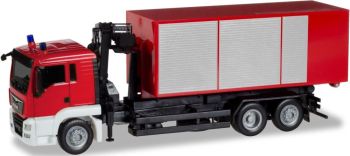 HER013406 - MAN TGS L 6x2 pompier avec grue et caisse déposable en kit à assembler