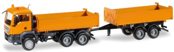 HER308090 - MAN TGS Euro 6  6x4 benne et remorque 2 essieux