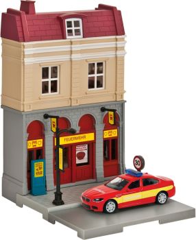 HER800075 - Ensemble avec une caserne de pompier et une BMW M5 pompier