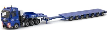 IMC31-0028 - MAN TGX 8x4 marquage MSG avec semi plateau surbaissé extensible NOOTEBOOM 7 essieux