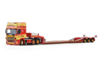 IMC33-0007 - SCANIA 164 Topline 6x4 avec semi porte engins 3 essieux  transport TORBEN RAFN