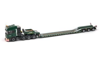 IMC33-0014 - SCANIA R146 Topline 8x4 avec semi surbaissée GOLDHOFER 3 essieux transport Mayer