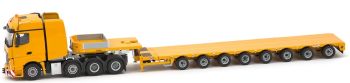 IMC33-0091 - MERCEDES BENZ Actros Big Space 8x4 jaune avec semi surbaissée 8 essieux NOOTEBOOM