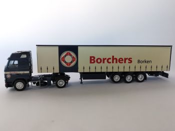 AWM70256 - VOLVO FH12 Globetrotter 4x2 Avec remorque 3 Essieux bachée "BORCHERS BORKEN" Ech:1/87