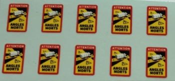 MOM131 - 10 Décalques ANGLES MORT