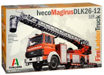 ITA3784 - IVECO MAGIRUS DLK 26-12 pompier grande échelle maquette à monter et à peindre
