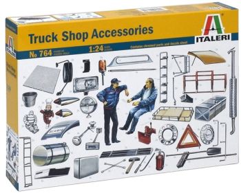 ITA764 - Accessoires divers pour camion ITALERI maquette à monter et à peindre