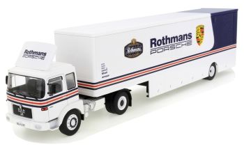 IXOTTR022 - MAN Bussing 4x2 et remorque fourgon transport de voitures de courses Team Rothams Porsche