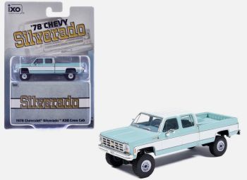 IXO-IA64007 - CHEVROLET Silverado K30 Double Cabine 1978 Bleu et Blanc sous blister