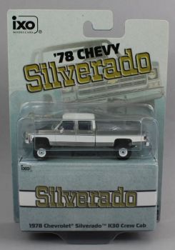 IXO-IA64007GRISE - CHEVROLET Silverado K30 Double Cabine 1978 Gris et Blanc sous blister