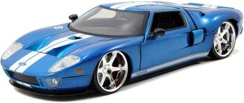 JAD253203013 - FORD GT 2005 Fast And Furious bleue à bandes blanches