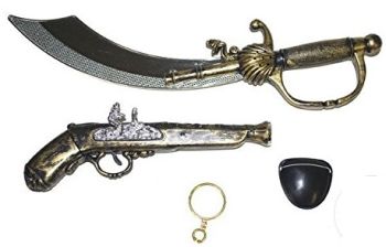 LPE50338 - Kit de pirate avec sabre , boucanier et accessoires
