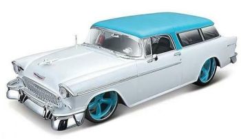 MST32613WH - CHEVROLET Nomad Custom 1955 blanche et toit Bleue