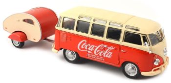 MCITY467433 - VOLKSWAGEN T1 Samba bus COCA COLA 1962 avec mini caravane publicitaire