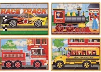 MED13794 - 4 Puzzles de 12 Pièces Véhicules