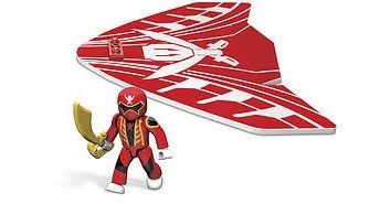 MEGA056118 - Planeur avec personnage POWER RANGERS Rouge - 11 Pièces