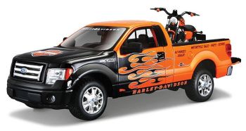 MST32182 - FORD F-150 STX Pick-up marquage Harley Davidson avec 1 moto Harley XL 1200N Nighster 2007